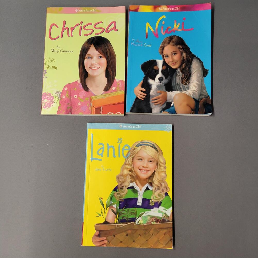 American Girl Chrissa Nicki Lanie Books Lot Softcover Children Novel Series Read
